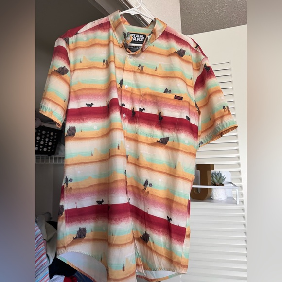 Colorful Cartoon Print Button-Up Shirt - Picture 3 of 4
